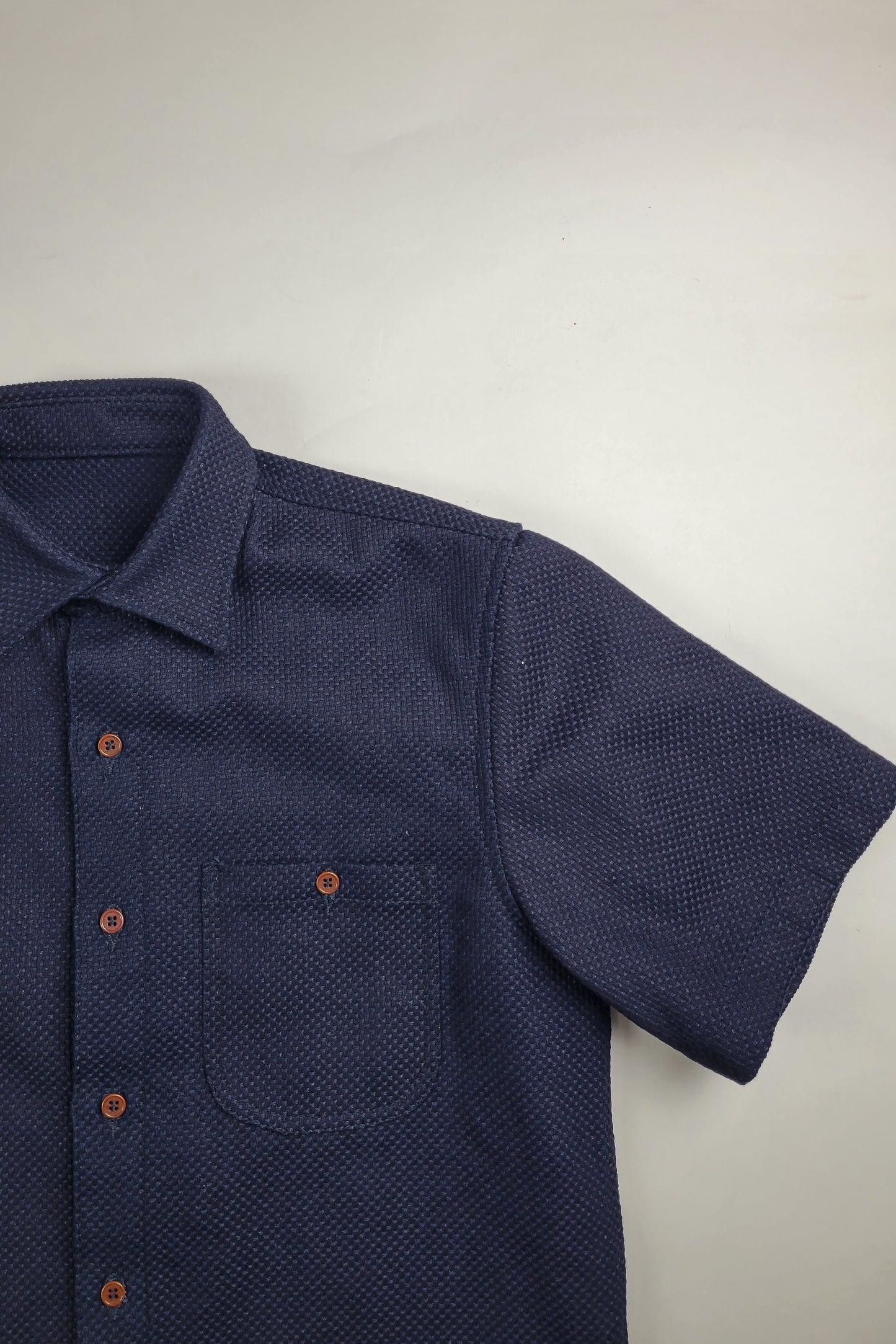 Short Sleeve Shirt - 12oz. Indigo Sashiko