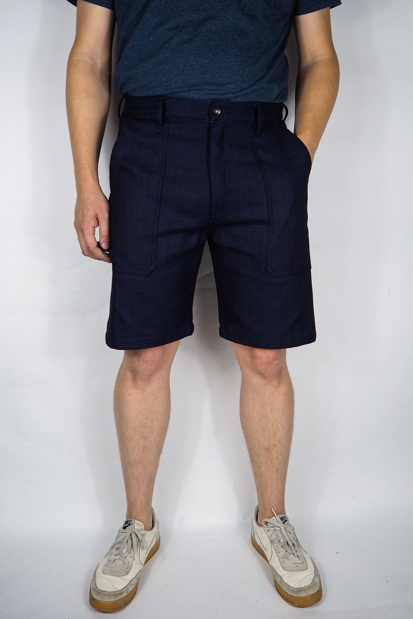 Fatigue Shorts - 12oz. Indigo Sashiko Size Exchange Small