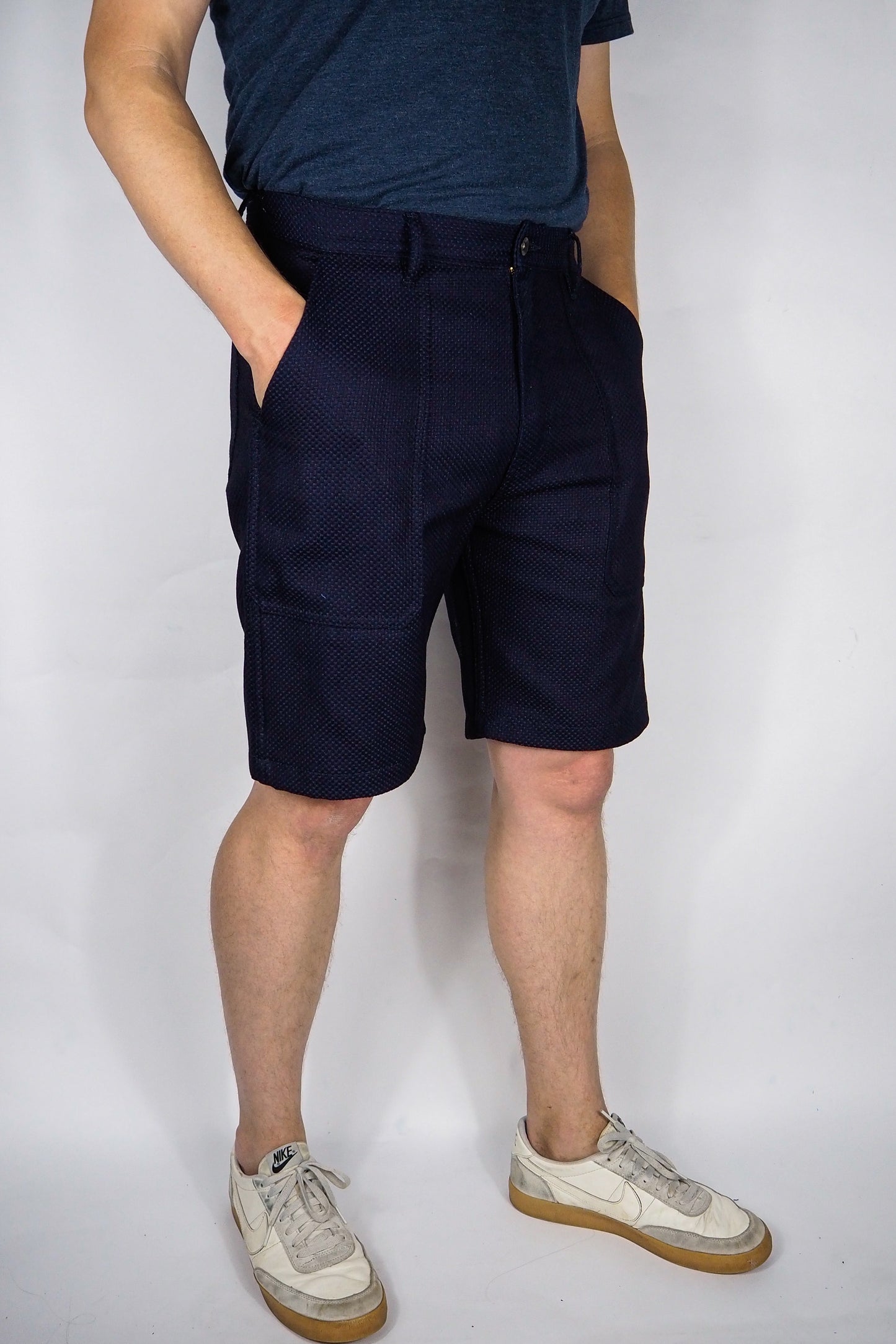 Fatigue Shorts - 12oz. Indigo Sashiko Size Exchange Small