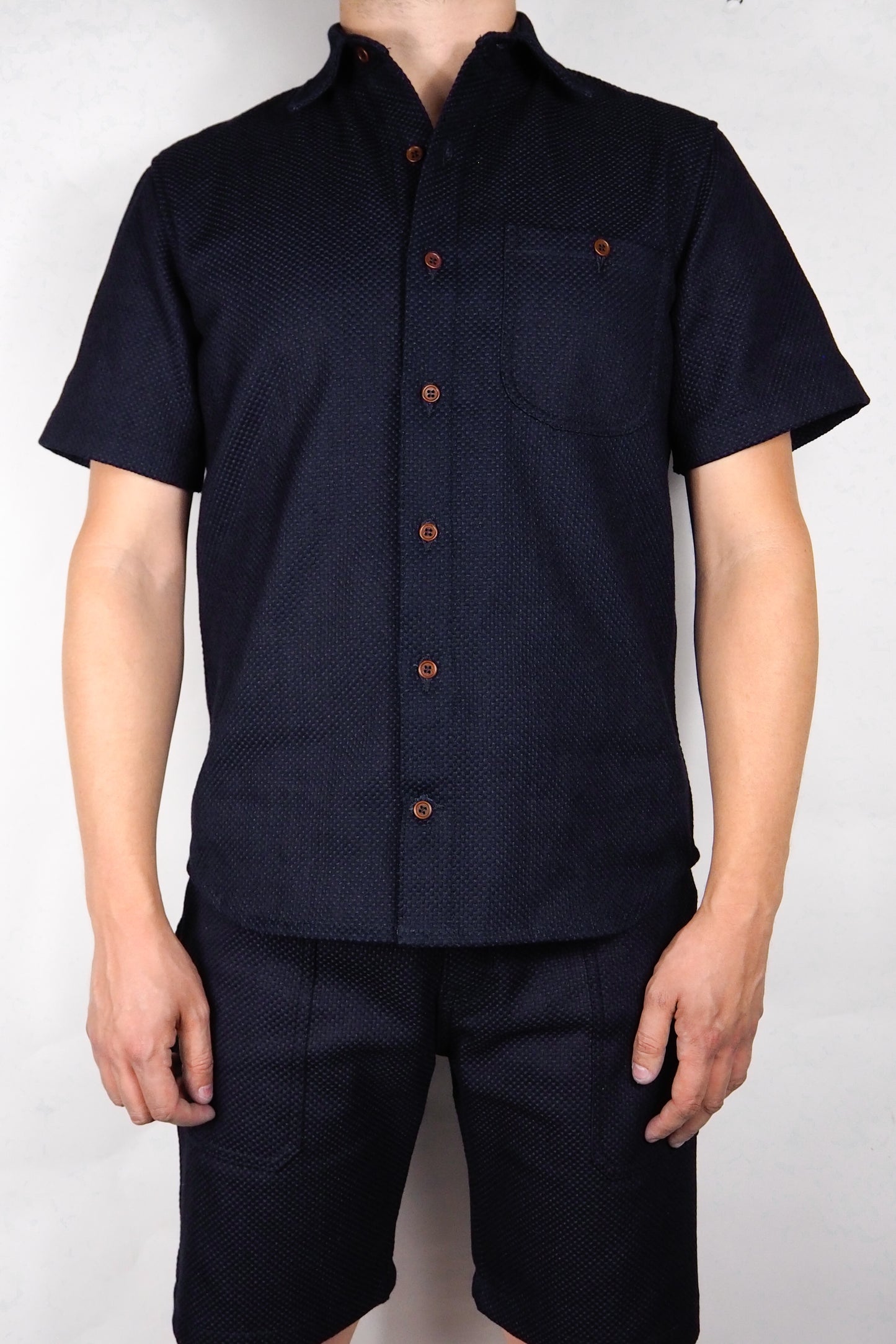 Short Sleeve Shirt - 12oz. Indigo Sashiko