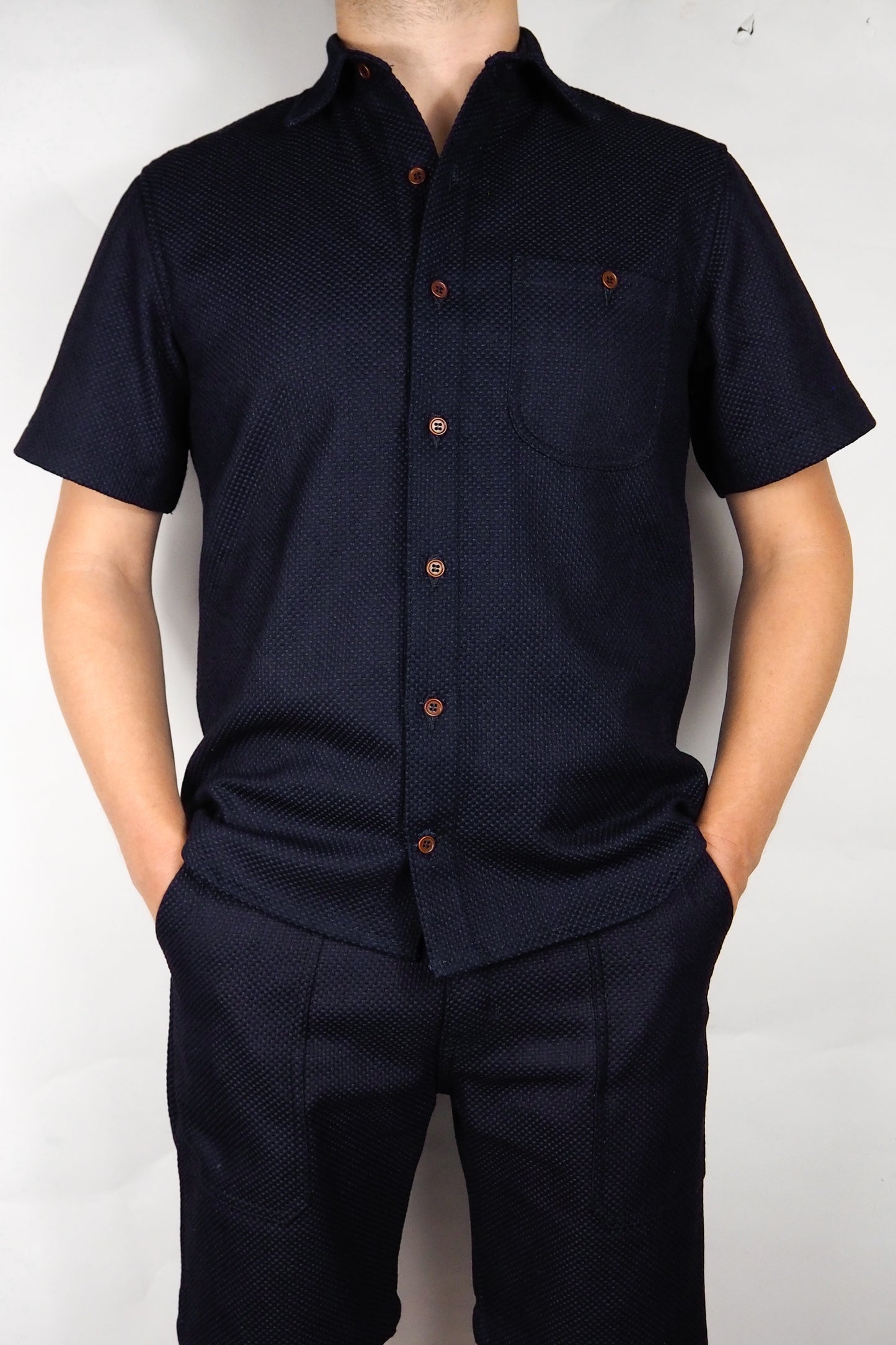 Short Sleeve Shirt - 12oz. Indigo Sashiko