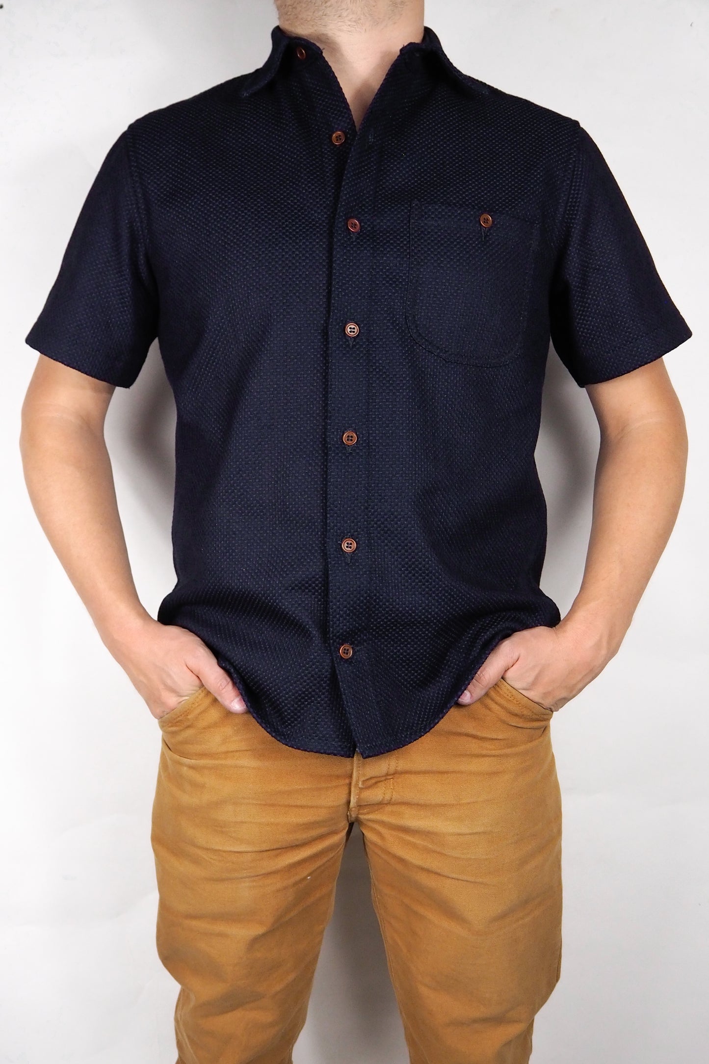 Short Sleeve Shirt - 12oz. Indigo Sashiko