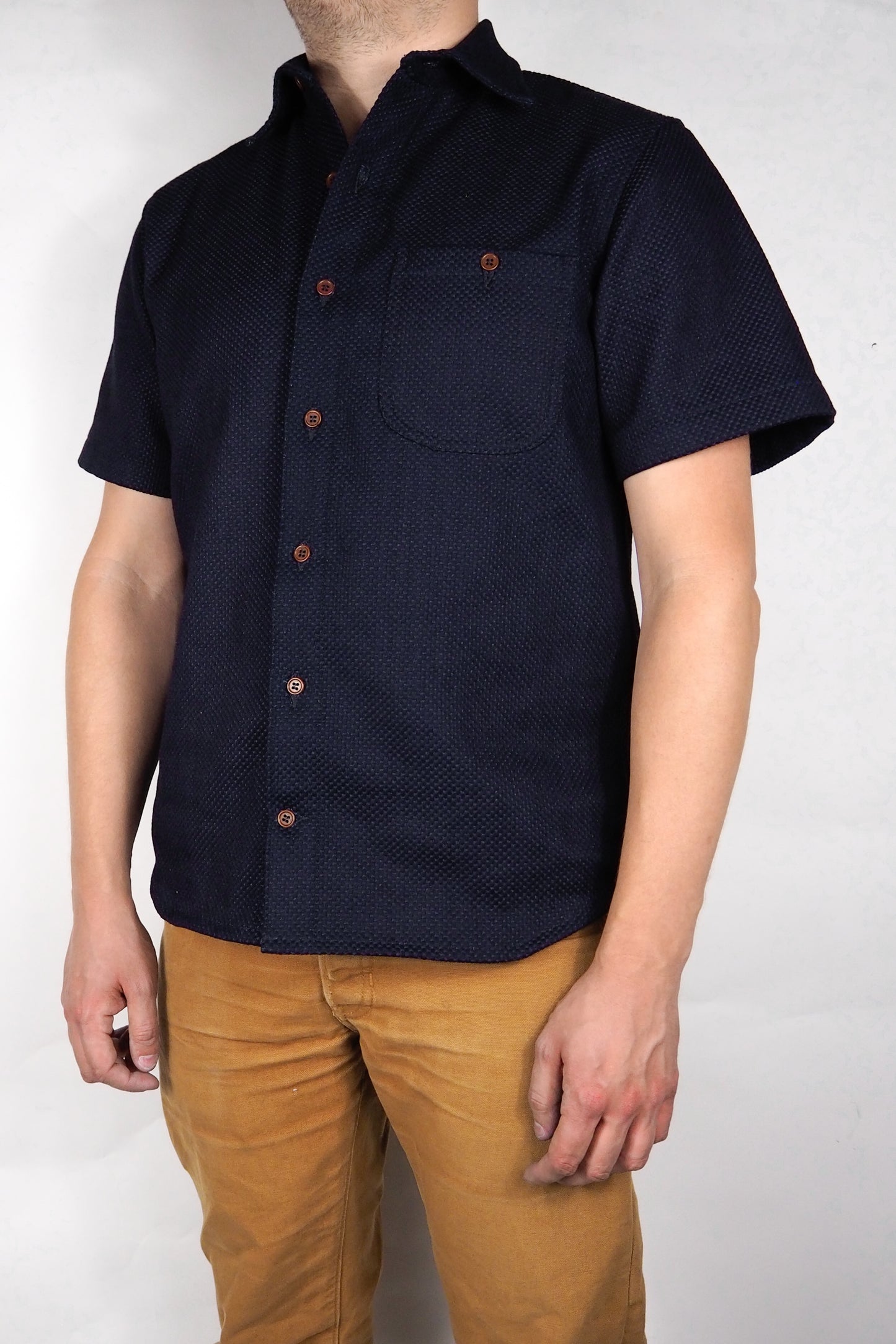 Short Sleeve Shirt - 12oz. Indigo Sashiko