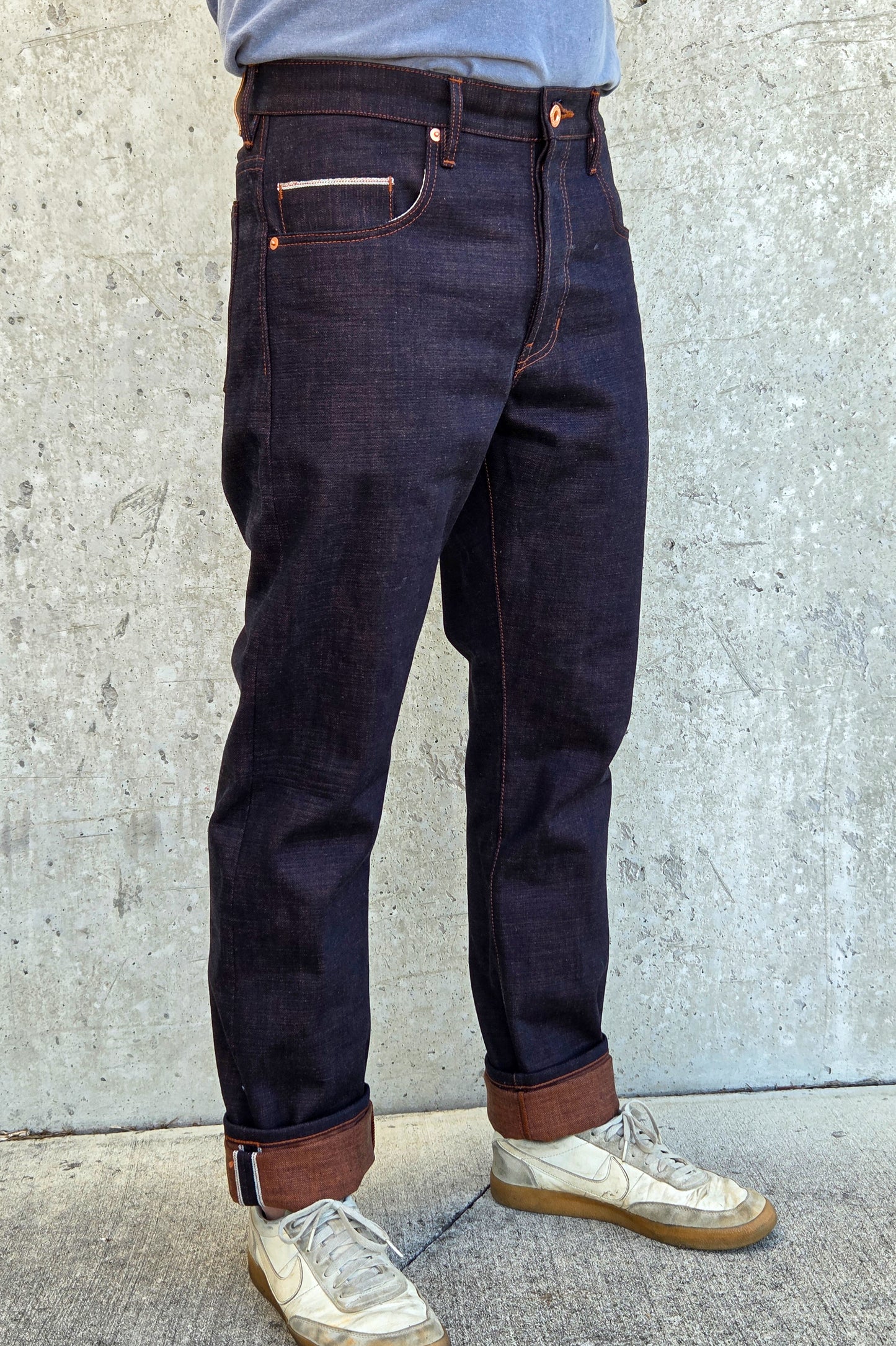Standard Fit - 18oz. Indigo x Copper Weft Selvedge