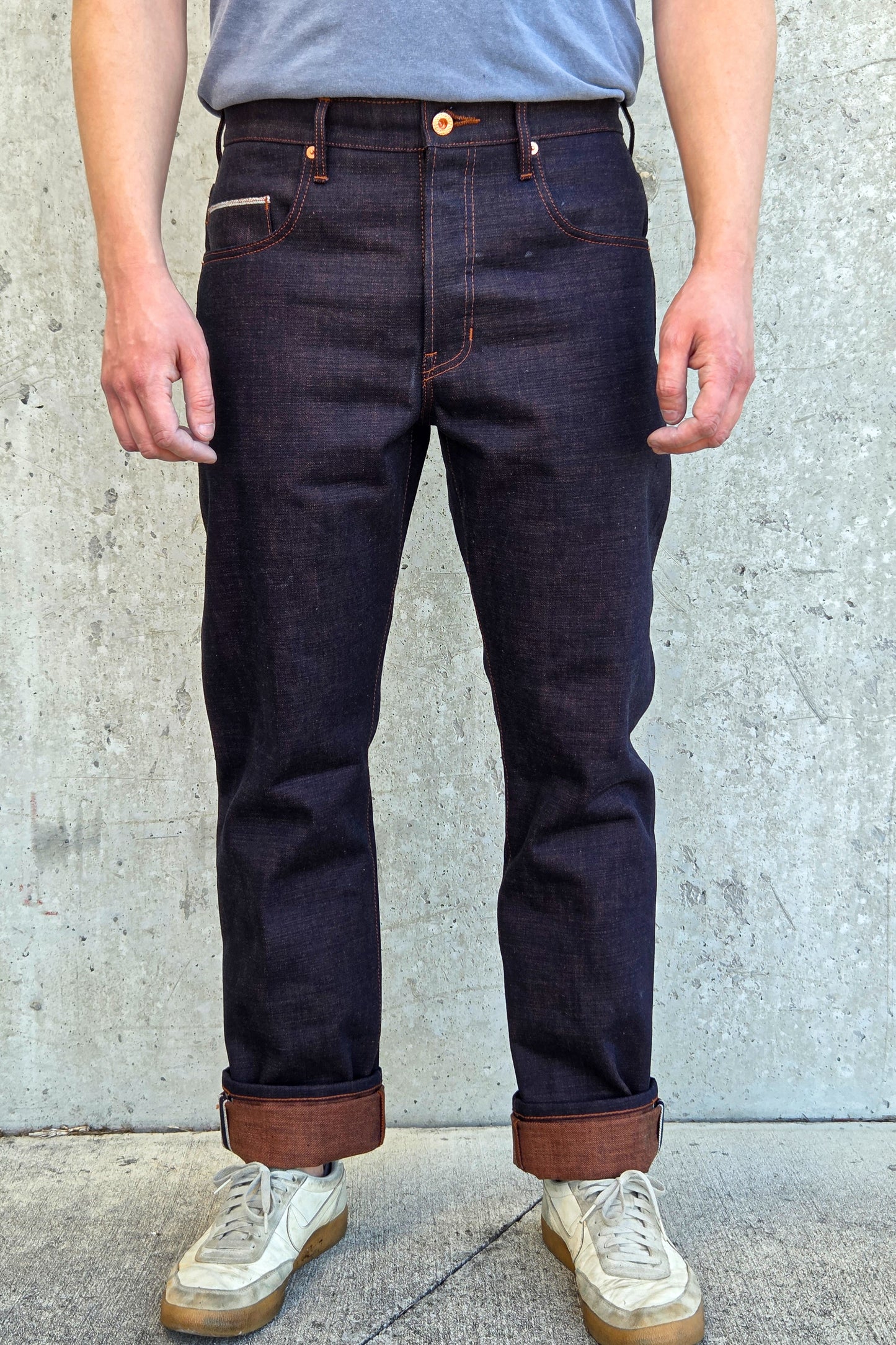 Standard Fit - 18oz. Indigo x Copper Weft Selvedge