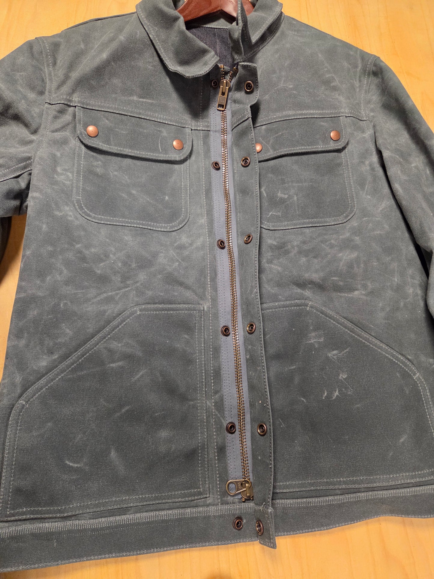 Ranger Jacket - 20oz. Slate Waxed Canvas XL with zipper