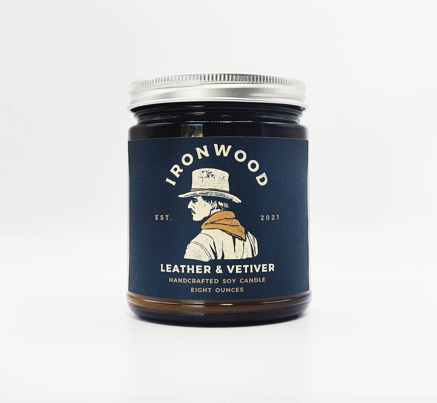 Ironwood Leather & Vetiver Soy Candle