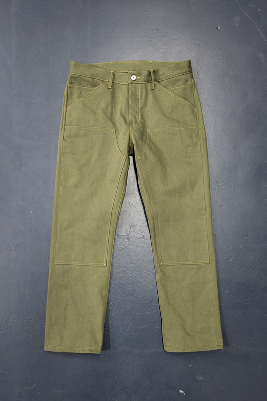 Work Pants - 13.5oz. Nihon Menpu Olive Selvedge Denim