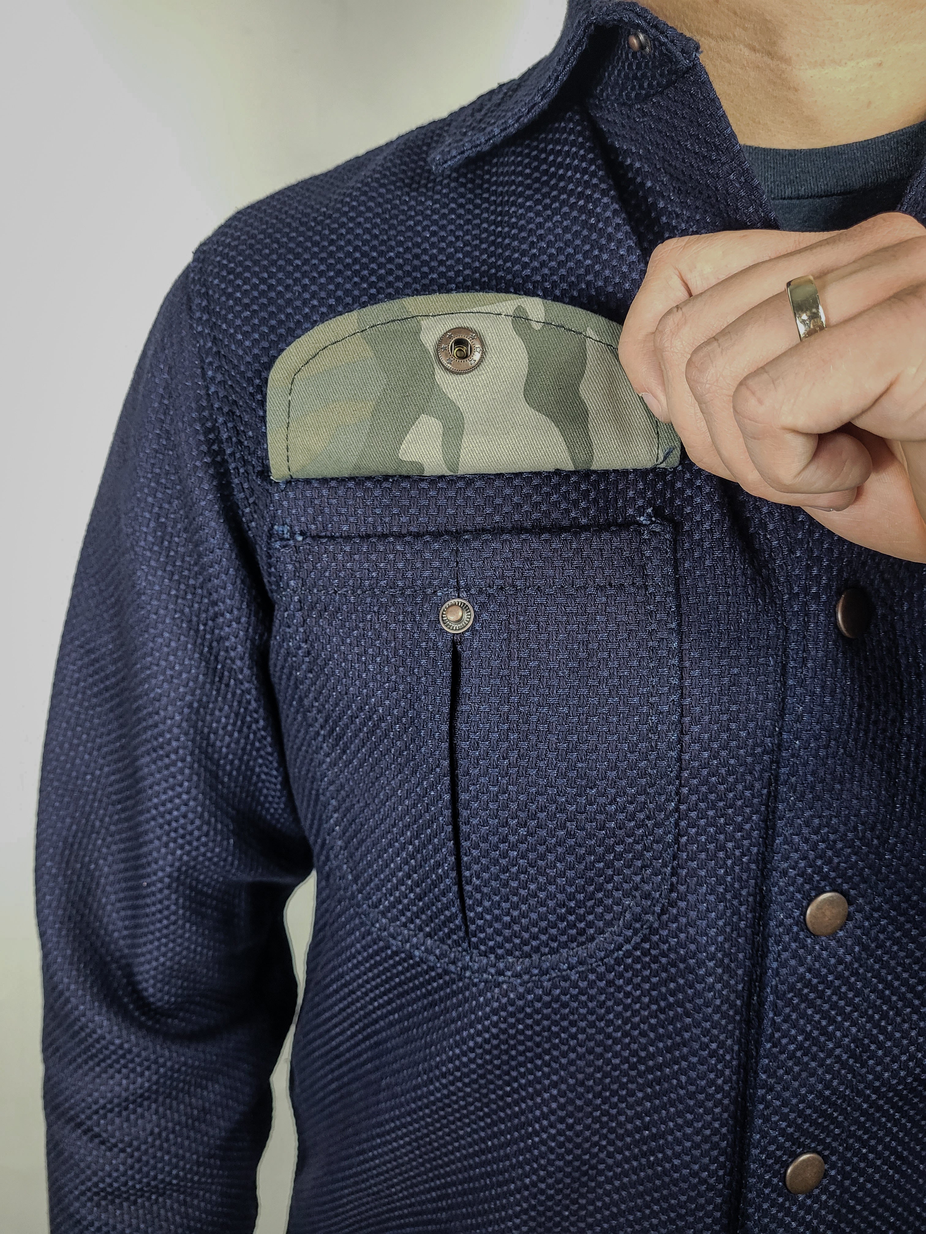 Engineer Shirt - 12oz. Indigo Sashiko – Skinner American Goods