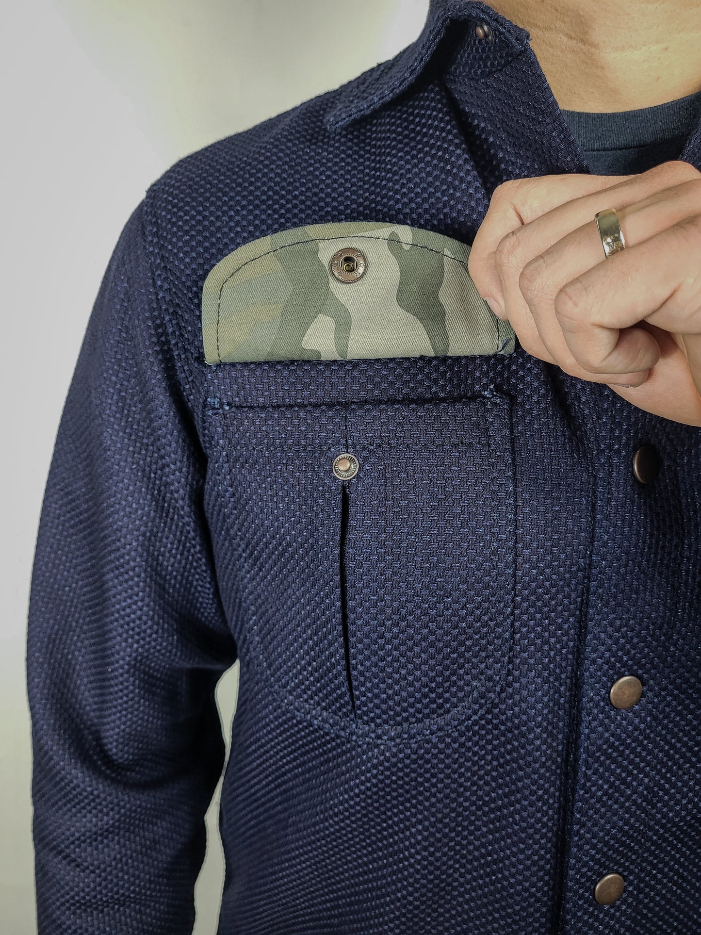 Engineer Shirt - 12oz. Indigo Sashiko