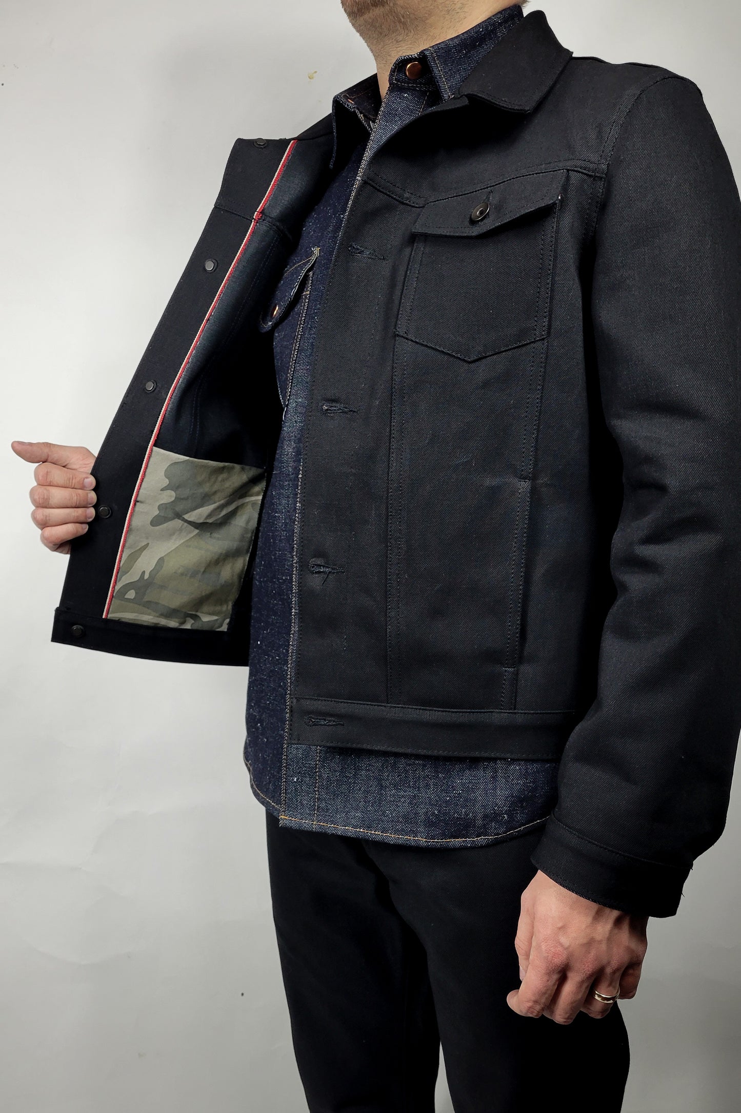 Selvedge Jacket - 13.5oz Vidalia Mills Black