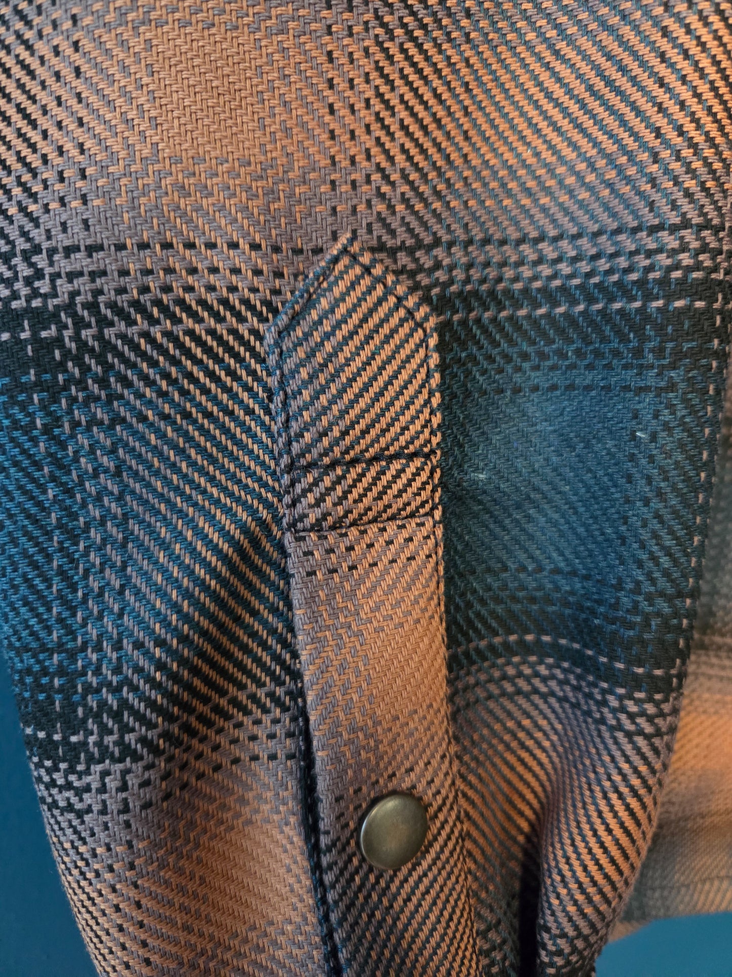 Work Shirt - Japanese Ombre Check XL (brown corozo buttons)