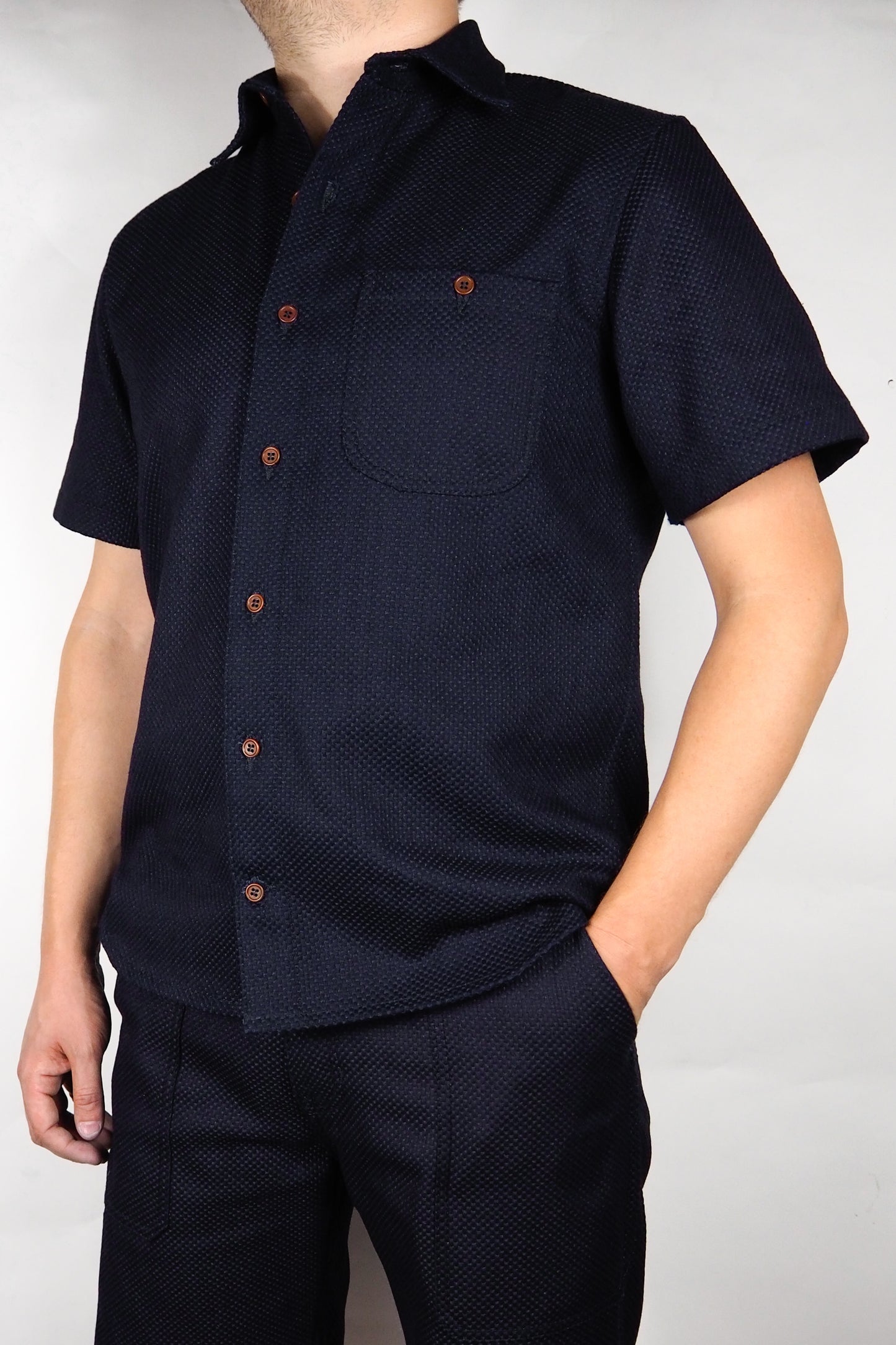 Short Sleeve Shirt - 12oz. Indigo Sashiko