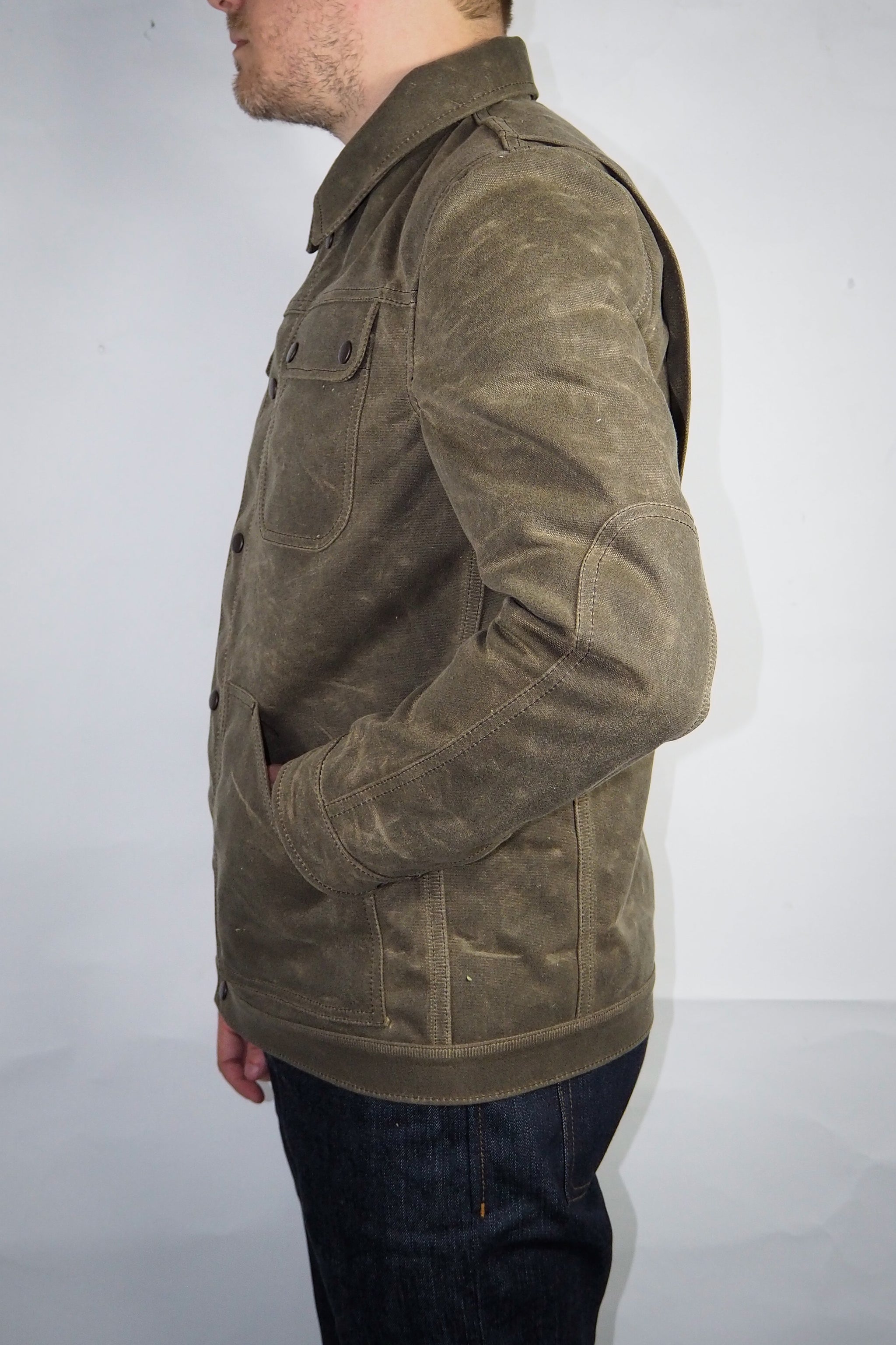 Ranger Jacket - 20oz. Sage Waxed Canvas – Skinner American Goods