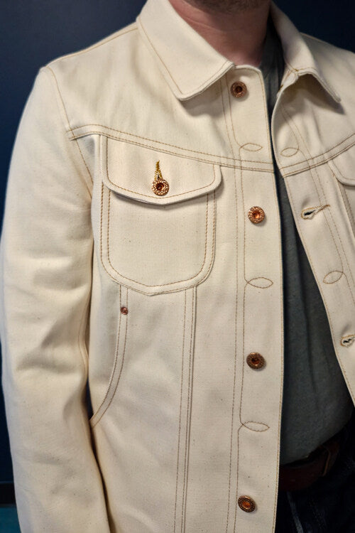 Scout Jacket - 13oz. Ecru Japanese Selvedge Denim