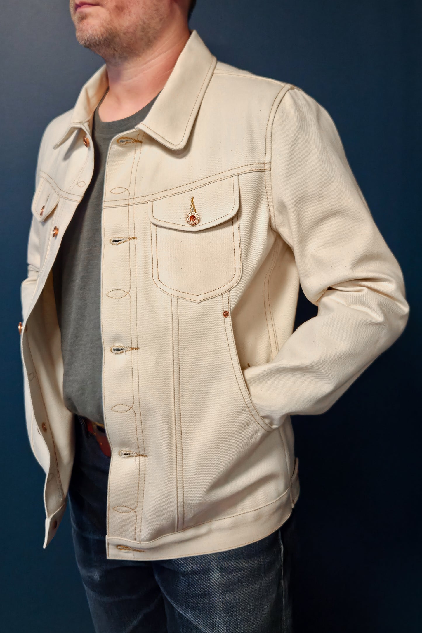 Scout Jacket - 13oz. Ecru Japanese Selvedge Denim