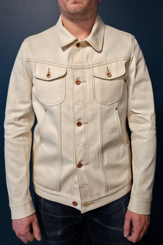 Scout Jacket - 13oz. Ecru Japanese Selvedge Denim