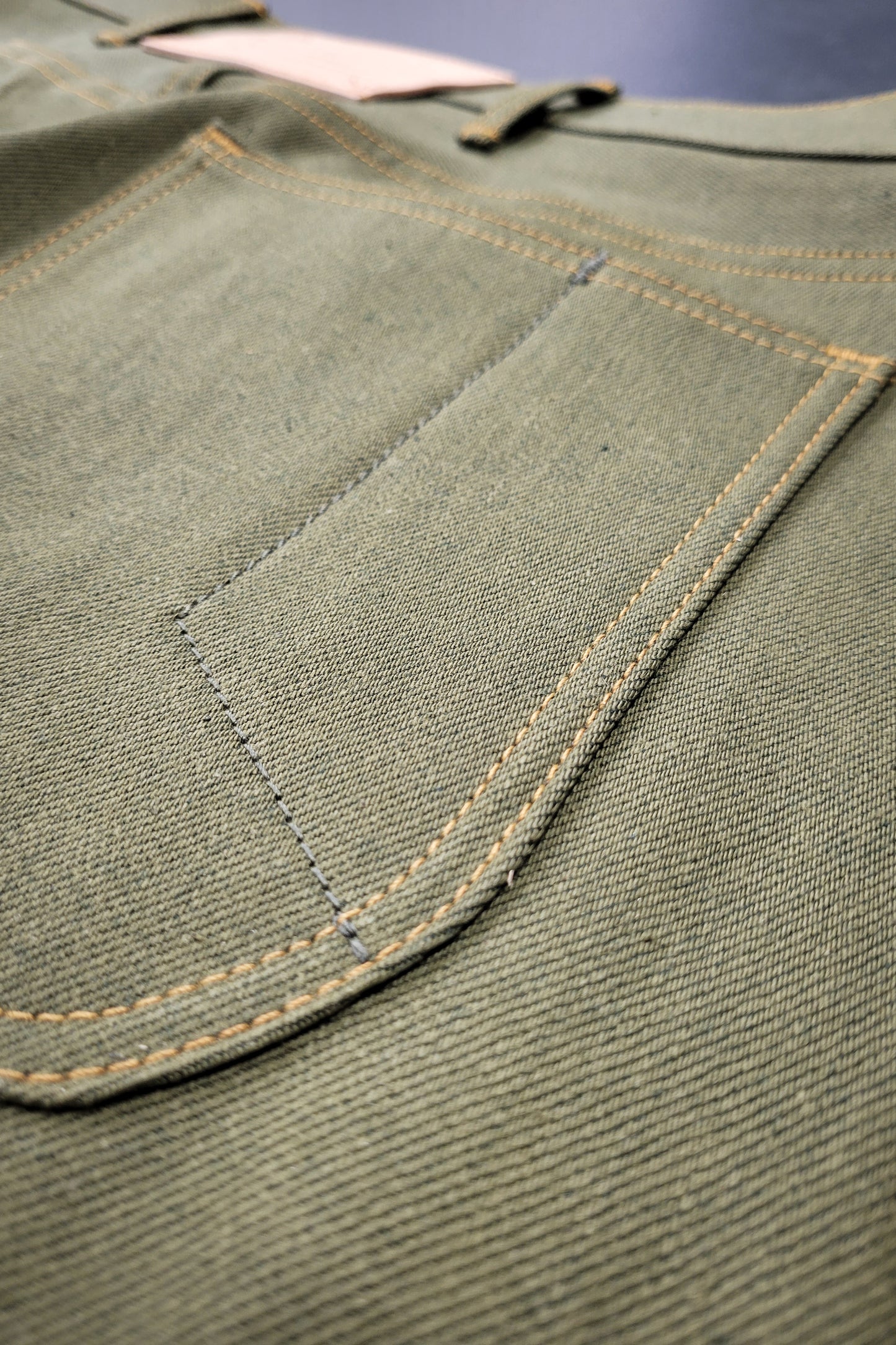 Work Pants - 13.5oz. Nihon Menpu Olive Selvedge Denim