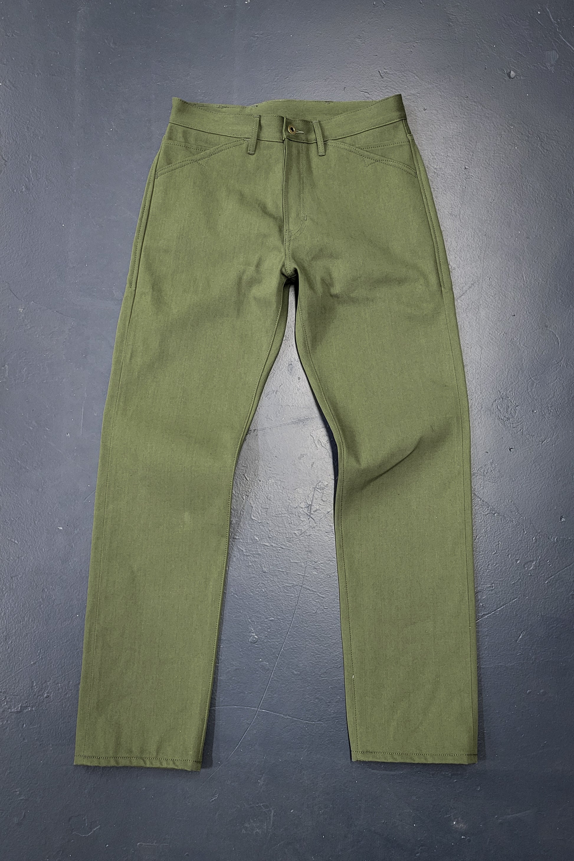 Nihon Menpu Green Selvedge Denim Jeans Olive Selvedge Chino Casual